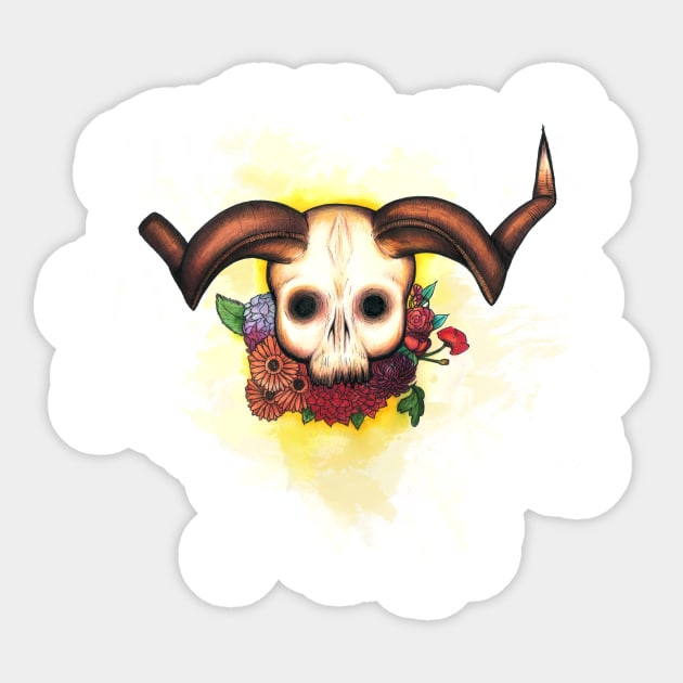 horns Sticker by LaCuevadeMelanie